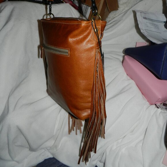 Myra Bag Hand-Tooled Leather Hairon Cowhide fringed Shoulder Bag🆕SHIP📦🏃🏻💨⚡ - Picture 7 of 16